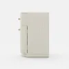 Modern Barrel White Fluted Bedside Table in Faux Leather with Storage