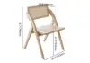 Modern Extendable Dining Table with Storage & 4 Natural Folding Dining Chairs Solid Wood
