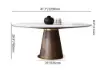 1200mm Round Dining Table White Sintered Stone Top & 6 White Dining Chairs Cotton&Linen