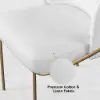 1200mm Round Dining Table White Sintered Stone Top & 6 White Dining Chairs Cotton&Linen