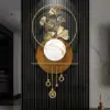 1180mm Modern 3D Golden Metal Ginkgo Leaf Geometric Wall Art with Marble Accent