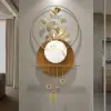 1180mm Modern 3D Golden Metal Ginkgo Leaf Geometric Wall Art with Marble Accent