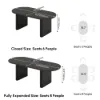 Fluve 200 - 240 cm Extendable Oval Black Dining Table, Seats 6-8