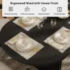 Fluve 200 - 240 cm Extendable Oval Black Dining Table, Seats 6-8