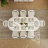 Fluve 200 - 240 cm Extendable Oval White Dining Table, Seats 6-8