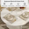 Fluve 200 - 240 cm Extendable Oval White Dining Table, Seats 6-8