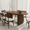 Fluve 200 - 240 cm Extendable Oval Walnut Dining Table, Seats 6-8