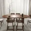 Fluve 200 - 240 cm Extendable Oval Walnut Dining Table, Seats 6-8