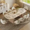Fluve 200 - 240 cm Extendable Oval Whitewash Dining Table, Seats 6-8