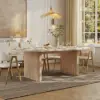 Fluve 200 - 240 cm Extendable Oval Whitewash Dining Table, Seats 6-8