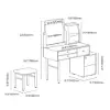 1000 mm White Leather Dressing Table with Chair with Charger LED Mirror