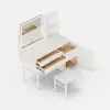 1000 mm White Leather Dressing Table with Chair with Charger LED Mirror
