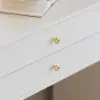 1000 mm White Leather Dressing Table with Chair with Charger LED Mirror