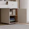 1000 mm White Leather Dressing Table with Chair with Charger LED Mirror