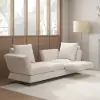 Modern 213 cm 3-Seater Linen Convertible Sleeper Sofa with Adjustable Backrest – Cotton
