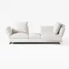 Modern 213 cm 3-Seater Linen Convertible Sleeper Sofa with Adjustable Backrest – Cotton