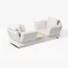 Modern 213 cm 3-Seater Linen Convertible Sleeper Sofa with Adjustable Backrest – Cotton