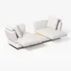 Modern 213 cm 3-Seater Linen Convertible Sleeper Sofa with Adjustable Backrest – Cotton