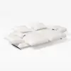 Modern 213 cm 3-Seater Linen Convertible Sleeper Sofa with Adjustable Backrest – Cotton