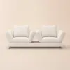 Modern 213 cm 3-Seater Linen Convertible Sleeper Sofa with Adjustable Backrest – Cotton