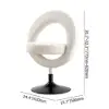Picture of Modern White Boucle Adjustable Vanity Stool with Back