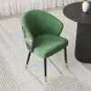 Japandi 800mm Round Small Dining Table & 2 Green Upholstered Velvet Dining Chairs Set