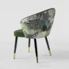 Japandi 800mm Round Small Dining Table & 2 Green Upholstered Velvet Dining Chairs Set
