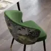 Japandi 1000mm Round Small Dining Table & 2 Green Upholstered Velvet Dining Chairs Set