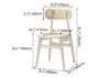 Japandi Extendable Whitewash Dining Table & 6 Wood Rattan Upholstered Dining Chairs Set
