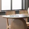 1800mm Japandi Dining Table & 6 Walnut Japandi Rattan Dining Chairs Solid Wood Frame