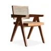 1500mm Japandi Dining Table & 4 Walnut Rattan Dining Chairs with Solid Wood Frame