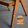 1500mm Japandi Dining Table & 4 Walnut Rattan Dining Chairs with Solid Wood Frame