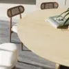 1500mm Modern Round Dining Table & 8 Modern Upholstered Light Gray Velvet Dining Chairs