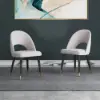1500mm Modern Round Dining Table & 8 Modern Upholstered Light Gray Velvet Dining Chairs