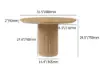 Japandi 800mm Round Small Dining Table & 2 Natural Folding Dining Chairs Wood Rattan
