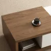 Quoint Extendable TV Stand & Coffee Table Set – White – Walnut