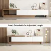 Quoint Extendable TV Stand & Coffee Table Set – White – Walnut