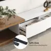 Quoint Extendable TV Stand & Coffee Table Set – White – Walnut