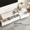 Quoint Extendable TV Stand & Coffee Table Set – White – Walnut
