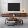 Fero Extendable Walnut TV Stand & Nesting Coffee Table Set