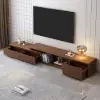 Fero Extendable Walnut TV Stand & Nesting Coffee Table Set