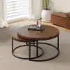 Fero Extendable Walnut TV Stand & Nesting Coffee Table Set