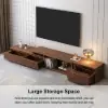 Fero Extendable Walnut TV Stand & Nesting Coffee Table Set