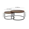 Fero Extendable TV Stand & Nesting Coffee Table Set – Walnut – Minimalist Retracted Drawers
