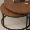 Fero Extendable TV Stand & Nesting Coffee Table Set – Walnut – Minimalist Retracted Drawers