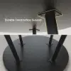 1000mm Round Black Small Nesting Dining Table Set for 4 Black Upholstered Chairs