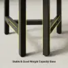 1000mm Round Black Small Nesting Dining Table Set for 4 Black Upholstered Chairs
