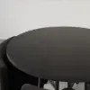1000mm Round Black Small Nesting Dining Table Set for 4 Black Upholstered Chairs