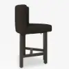 1000mm Round Black Small Nesting Dining Table Set for 4 Black Upholstered Chairs