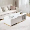 Mordel Glossy White Extendable TV Stand & Coffee Table Set
